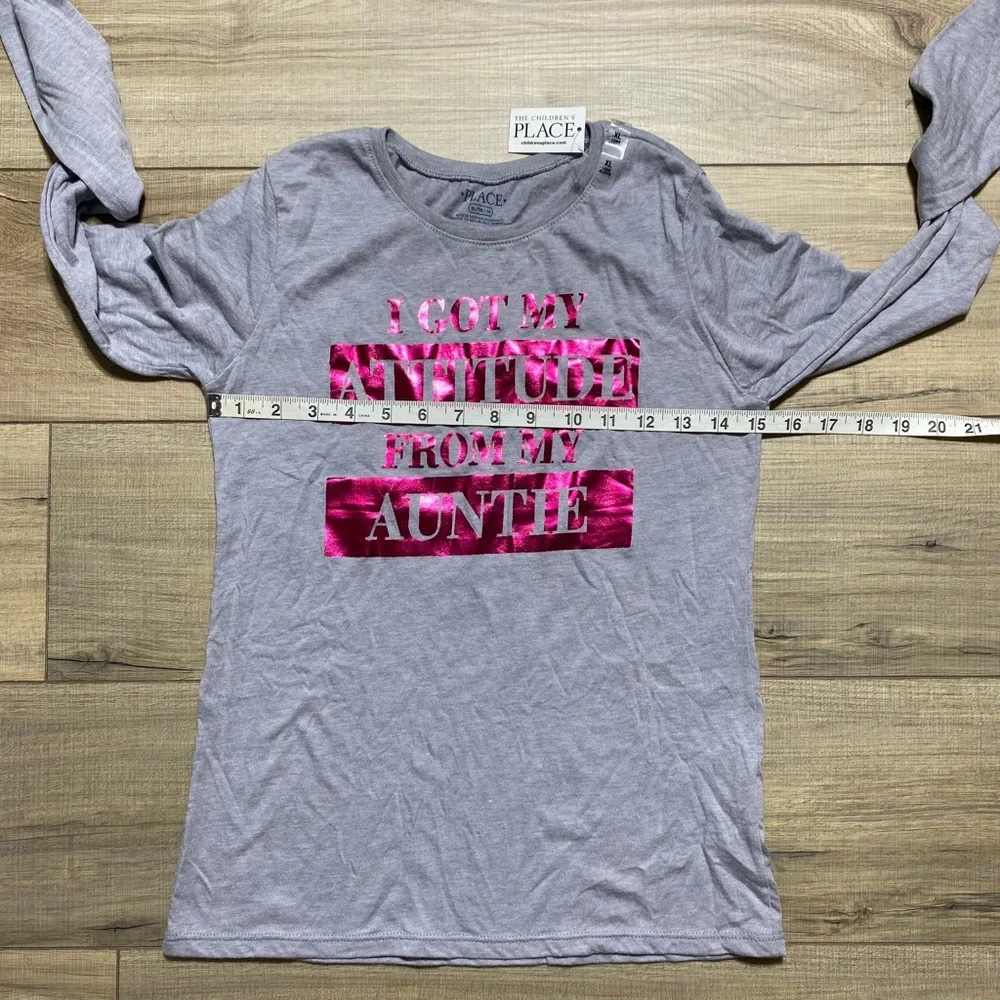 The Childrens Place Girls I Got My Attitude From My Auntie Long Sleeve‎ Tee XL